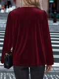 Cowl Neck Long Sleeve Blouse - Trendsi - Flyclothing LLC