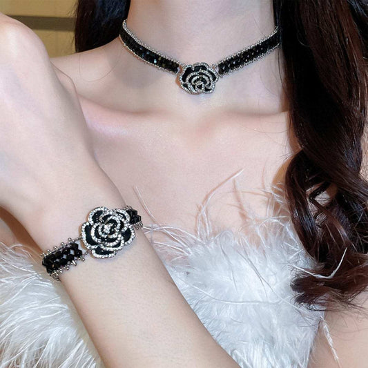 Copper Rhinestone Flower Bracelet - Trendsi - Flyclothing LLC