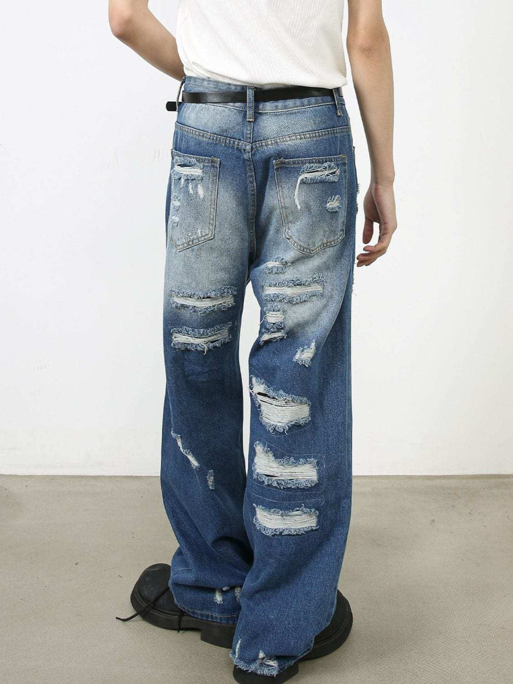 Men's Distressed Jeans with Pockets - Trendsi - Flyclothing LLC