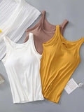 Round Neck Tank with Bra - Trendsi - Flyclothing LLC