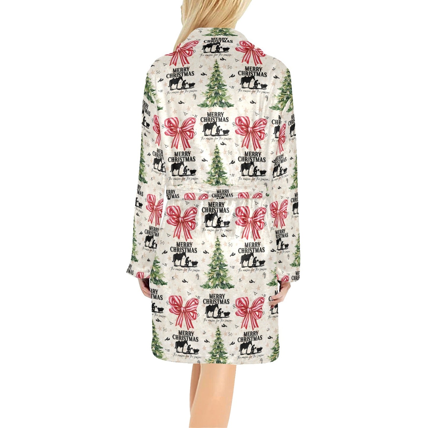 Baha Ranch Praying Cowboy Christmas Fleece Robe