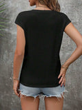 V-Neck Short Sleeve T-Shirt - Trendsi - Flyclothing LLC