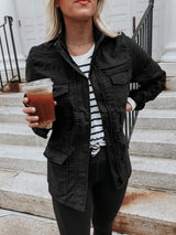 Pocketed Long Sleeve Zip Up Jacket - Trendsi - Flyclothing LLC