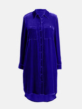 High-Low Button Up Long Sleeve Knee Length Dress - Trendsi - Flyclothing LLC