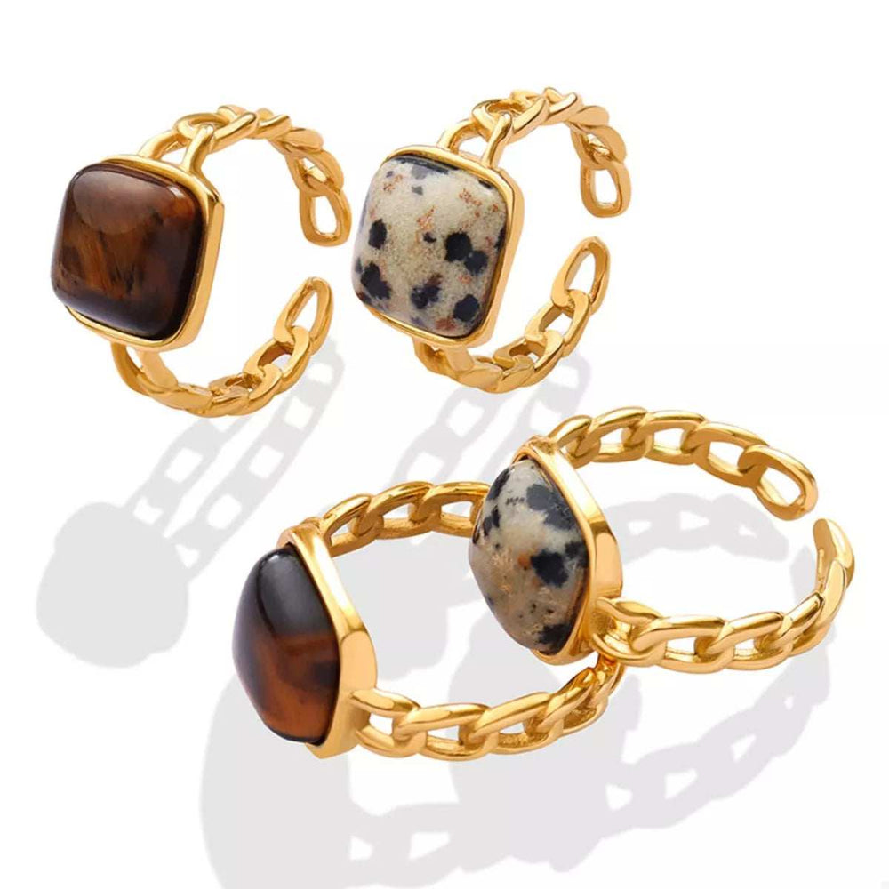Tiger's Eye 18K Gold-Plated Ring - Trendsi - Flyclothing LLC