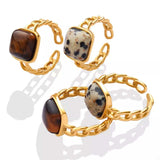 Tiger's Eye 18K Gold-Plated Ring - Trendsi - Flyclothing LLC