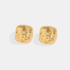Gold-Plated Geometric Stud Earrings - Trendsi