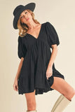 Aemi+Co Tied Back Ruffled Short Sleeve Mini Dress - Trendsi