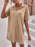 Johnny Collar Short Sleeve Polo Dress - Trendsi - Flyclothing LLC