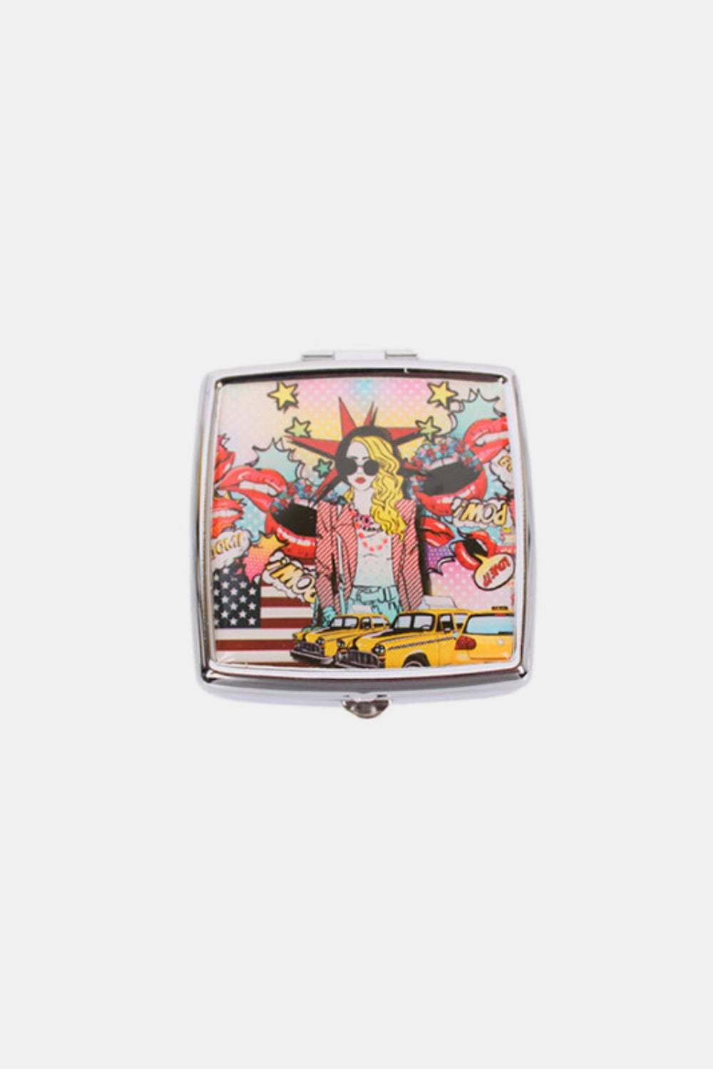 Nicole Lee USA Printed Metallic Square Pill Case - Trendsi - Flyclothing LLC