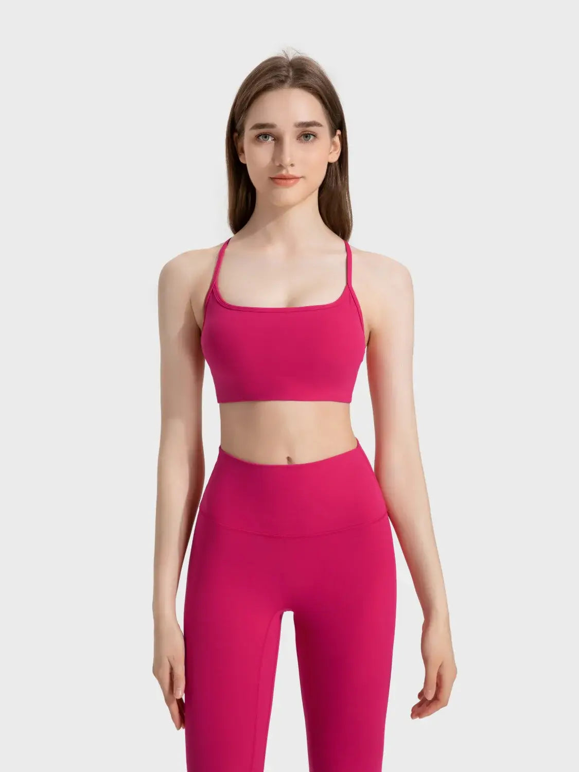 Millennia Crisscross Back Scoop Neck Active Cami with Detachable Chest Pads - Trendsi - Flyclothing LLC