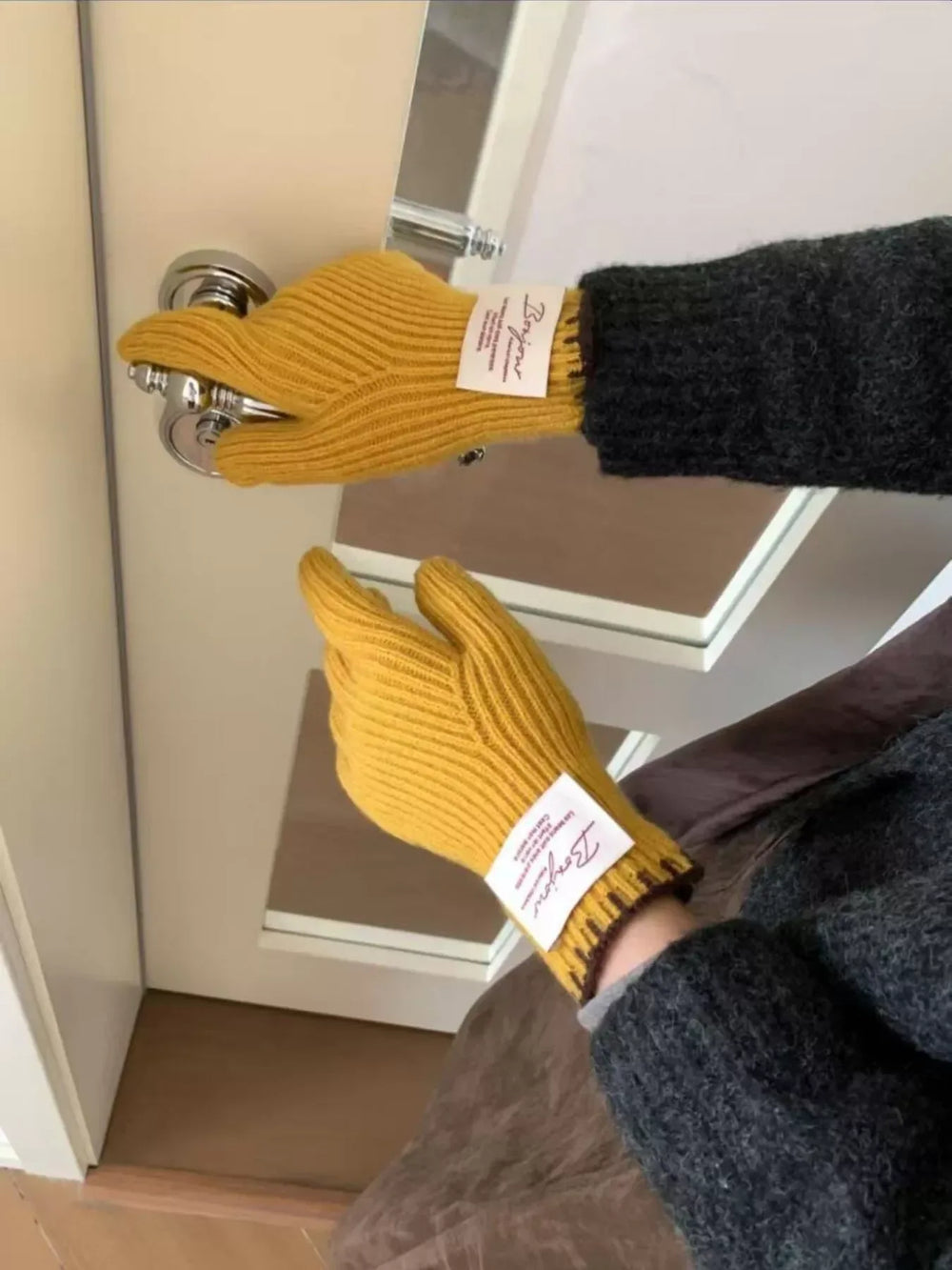 Ribbed Knit Gloves - Trendsi - Flyclothing LLC