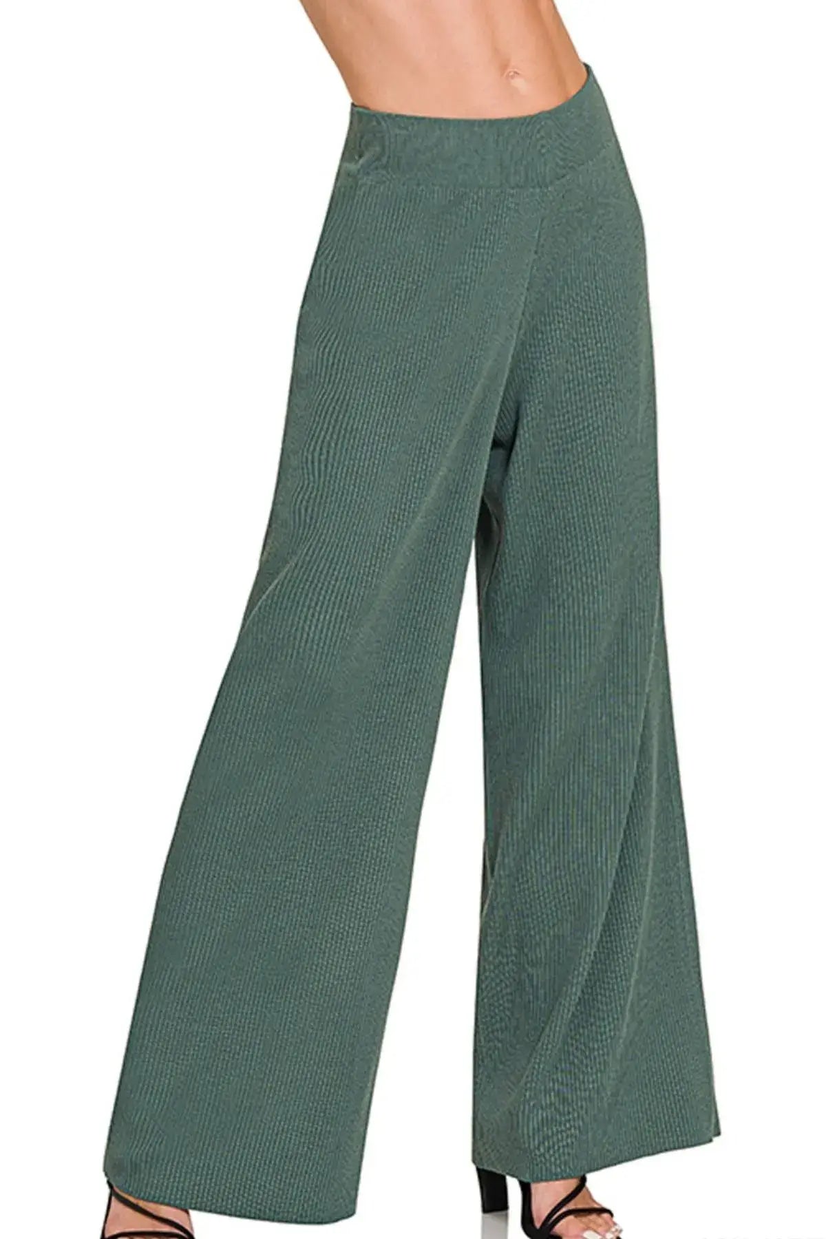 Zenana Viscose Ribbed Sweater Pants - Trendsi - Flyclothing LLC