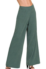 Zenana Viscose Ribbed Sweater Pants - Trendsi - Flyclothing LLC