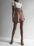 Drawstring Wide Strap Overalls with Pockets - Trendsi