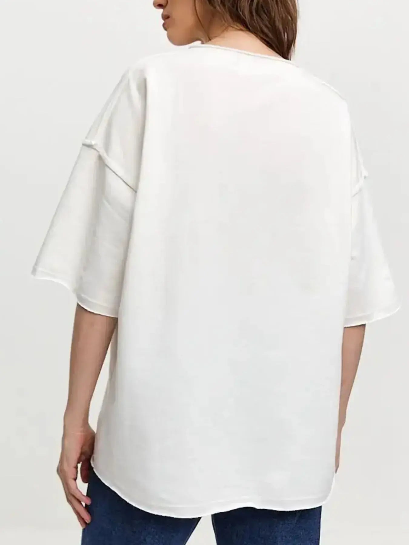 Round Neck Half Sleeve T-Shirt - Trendsi - Flyclothing LLC