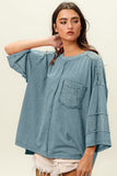 BiBi High-Low Washed T-Shirt - Trendsi