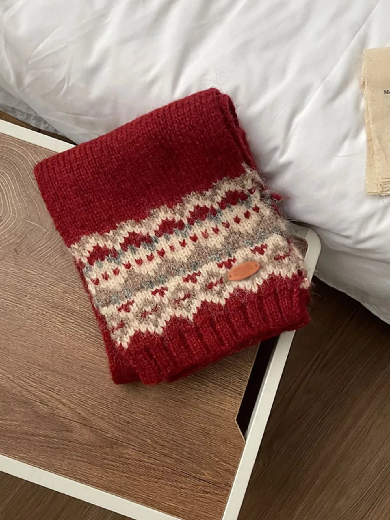 Nordic Pattern Knitted Winter Scarf - Trendsi - Flyclothing LLC