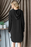 Heimish Ribbed Long Sleeve Hooded Dress - Trendsi