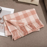Plaid Fringe Scarf - Trendsi - Flyclothing LLC