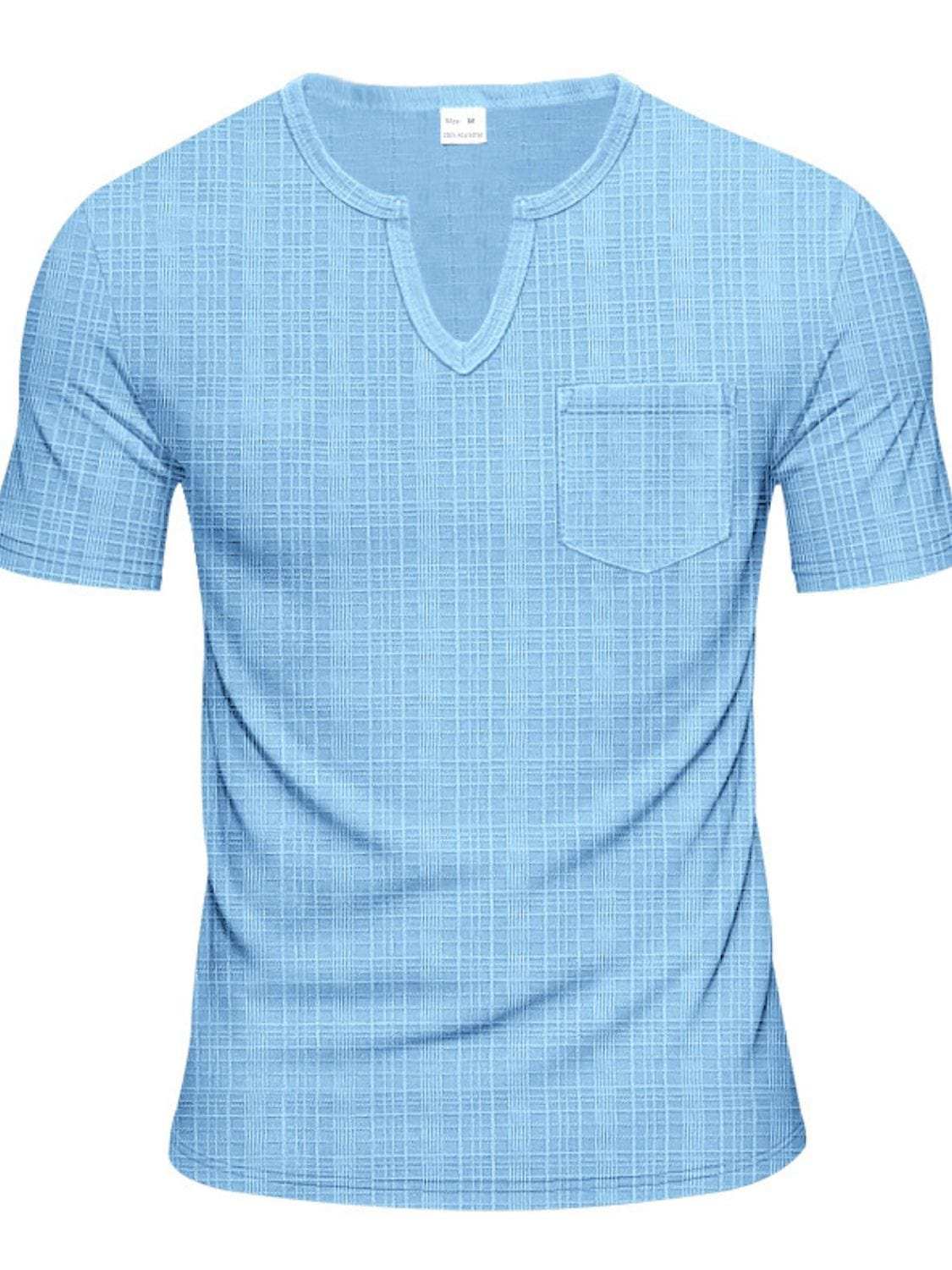 Men's Full Size Notched Short Sleeve T-Shirt Plus Size - Trendsi - Flyclothing LLC