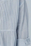 Frill Striped Collared Neck Long Sleeve Shirt - Trendsi - Flyclothing LLC