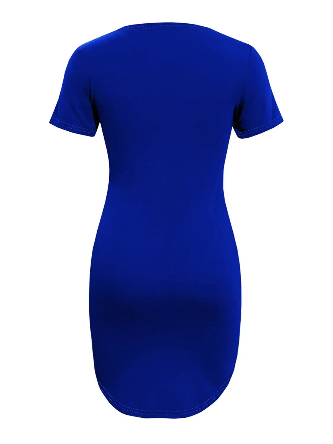 Round Neck Short Sleeve Mini Tee Dress - Trendsi - Flyclothing LLC
