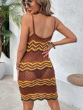 Openwork Scoop Neck Sweater Dress - Trendsi - Flyclothing LLC
