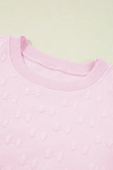 Bow Jacquard Ruffle Cap Sleeve Top and Shorts Set - Trendsi - Flyclothing LLC