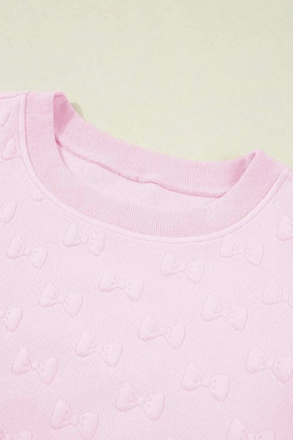 Bow Jacquard Ruffle Cap Sleeve Top and Shorts Set - Trendsi - Flyclothing LLC