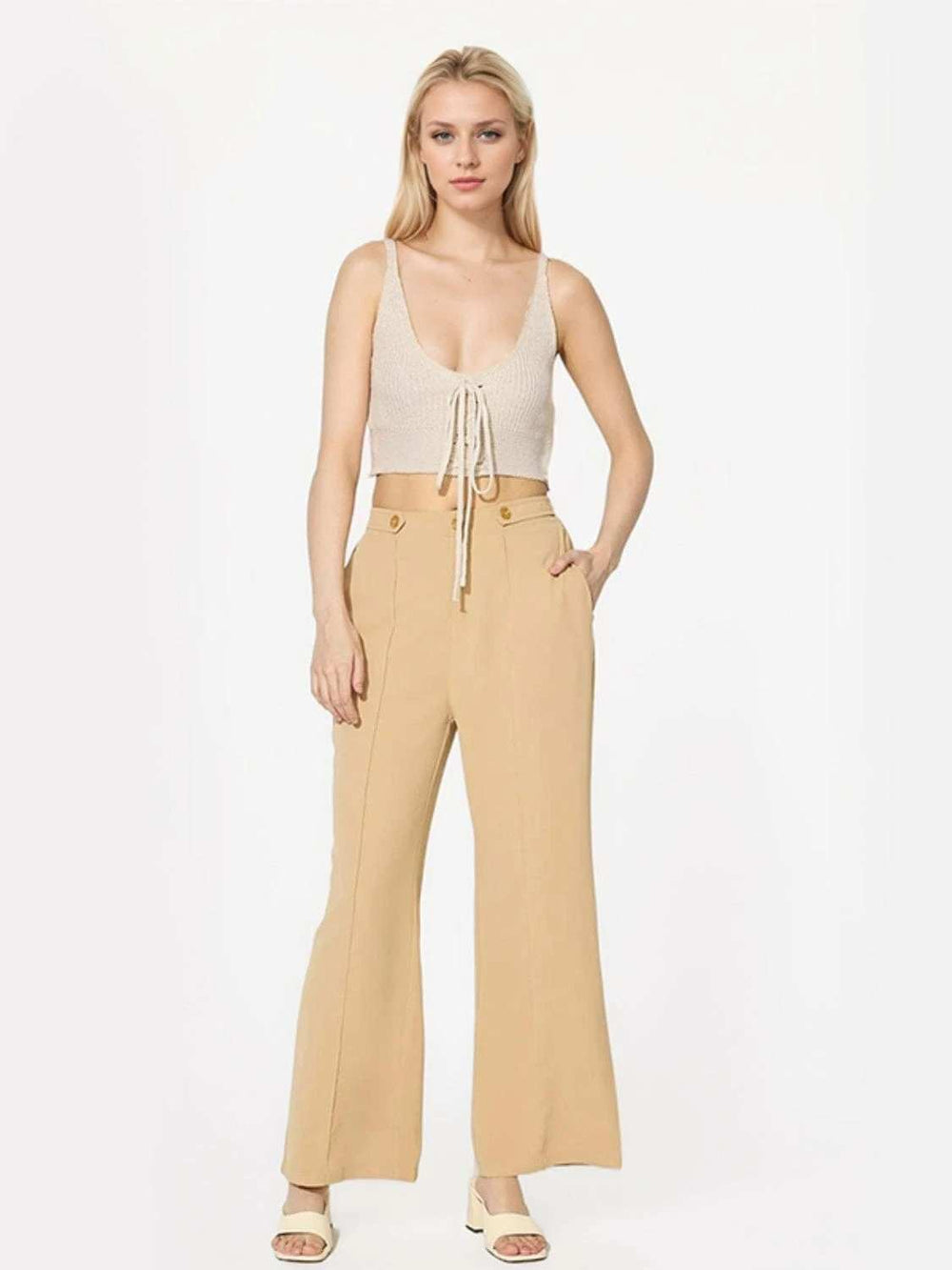 Wide Leg Pants with Pockets - Trendsi - Flyclothing LLC