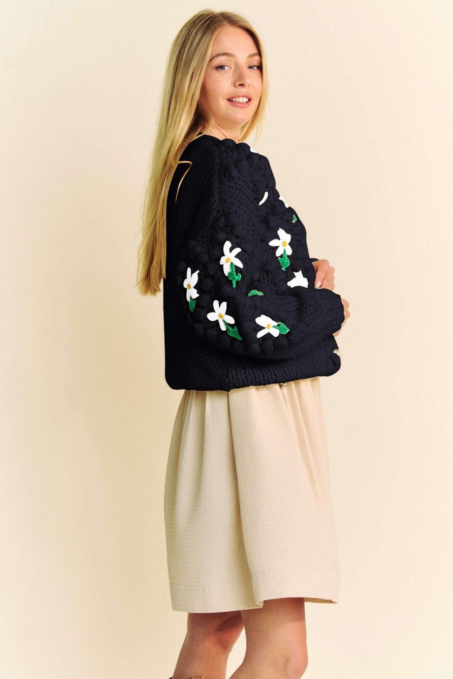 Davi & Dani Floral Pattern Button Down Cardigan - Trendsi - Flyclothing LLC