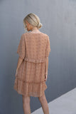 Swiss Dot V-Neck Flutter Sleeve Mini Dress - Trendsi
