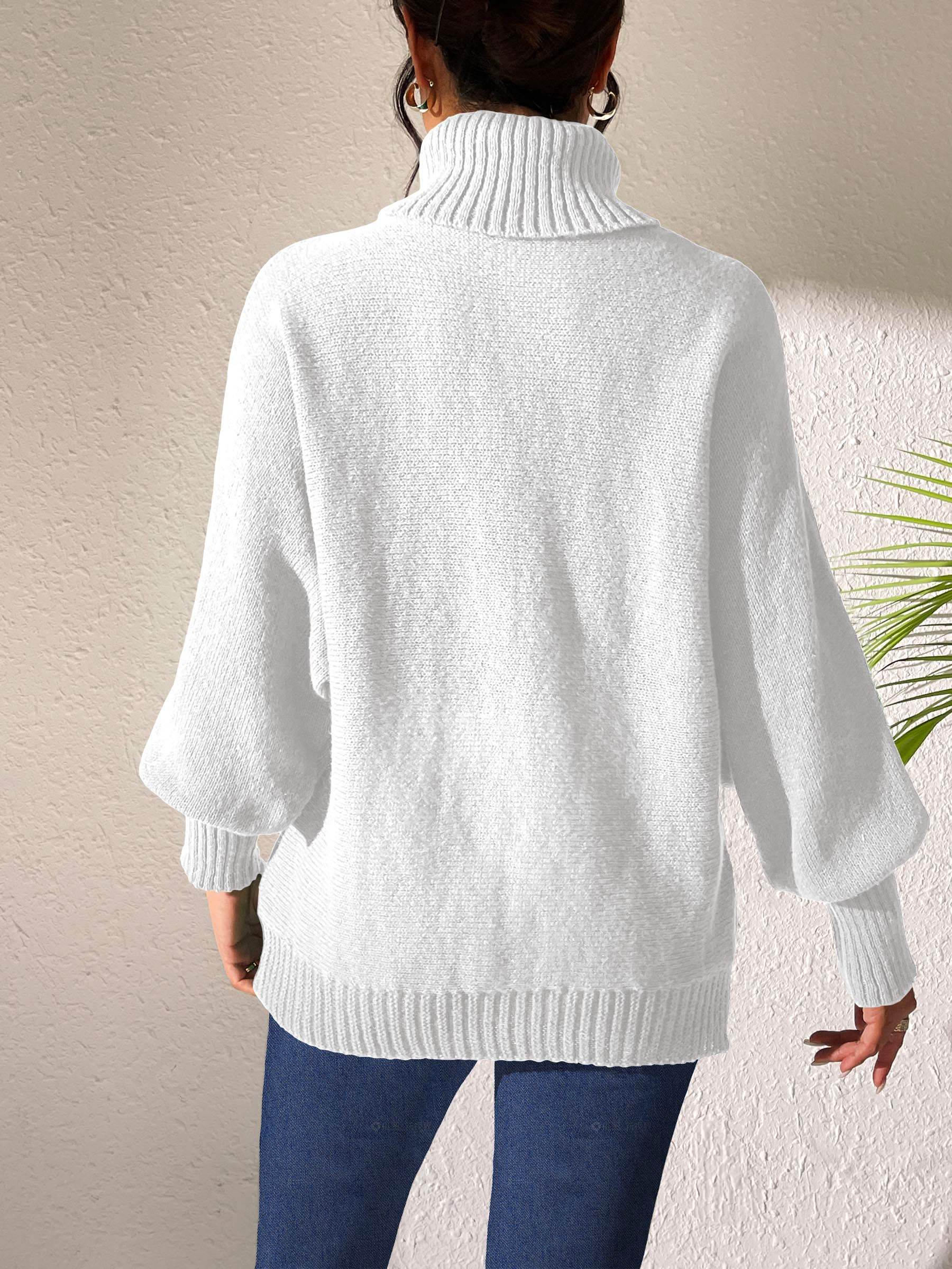 Turtleneck Long Sleeve Sweater - Trendsi - Flyclothing LLC