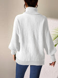 Turtleneck Long Sleeve Sweater - Trendsi
