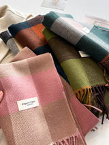 Plaid Fringe Scarf - Trendsi - Flyclothing LLC