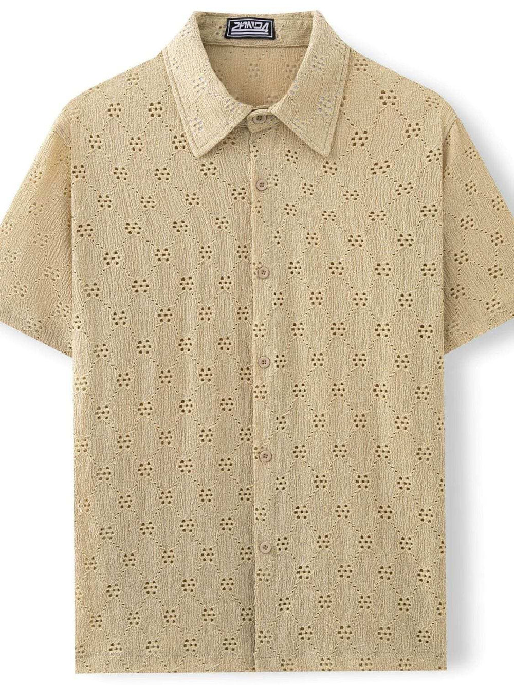 Men's Plus Size Button Down Short Sleeve Shirt - Trendsi - Flyclothing LLC