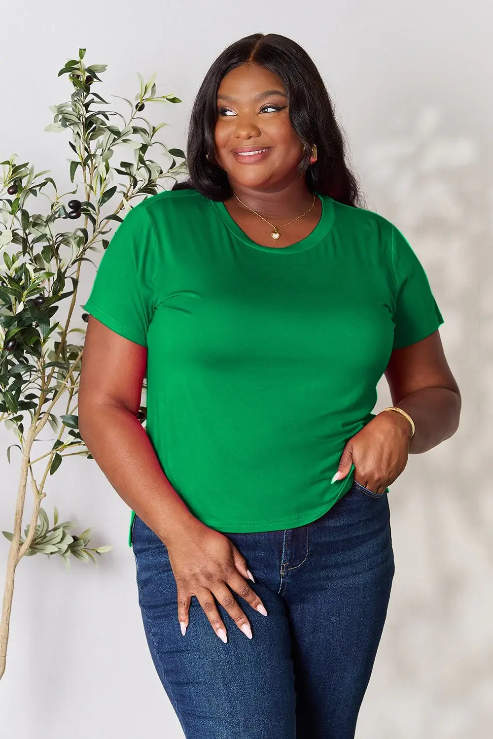 Basic Bae Full Size Round Neck Short Sleeve T-Shirt - ShopBasicbae - Flyclothing LLC