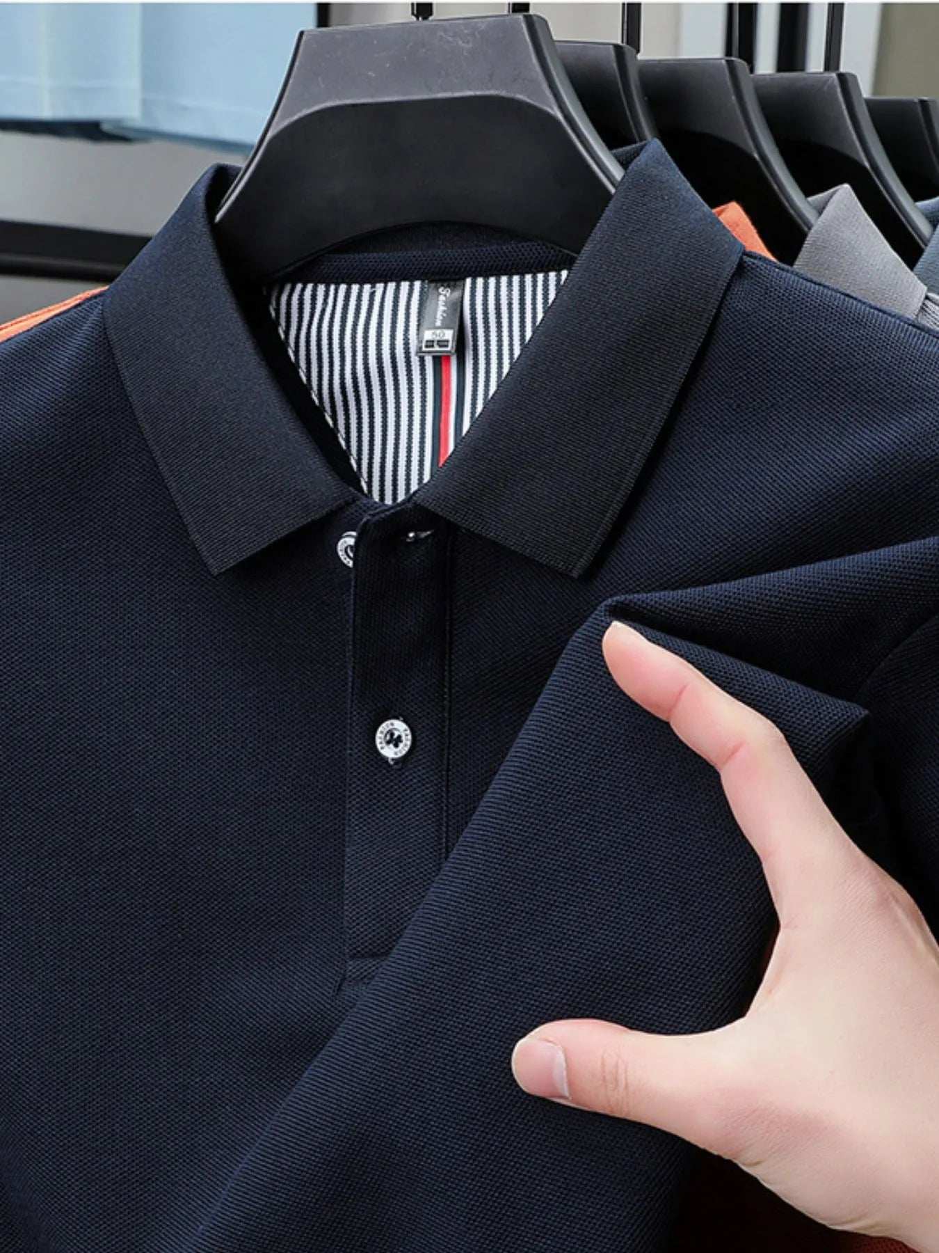 Men's Plus Size Button Detail Short Sleeve Polo - Trendsi - Flyclothing LLC