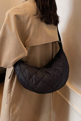Plaid Quilted Adjustable Strap Crossbody Bag - Trendsi