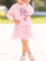 Children's Unicorn Graphic Tulle Dress - Trendsi - Flyclothing LLC