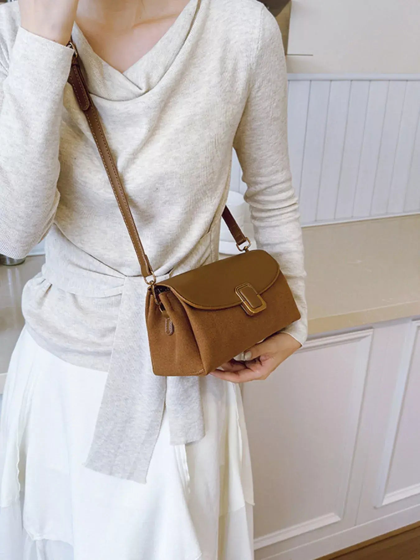 Buckle Flap Crossbody Bag - Trendsi - Flyclothing LLC