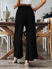 Frill Wide Leg Pants - Trendsi