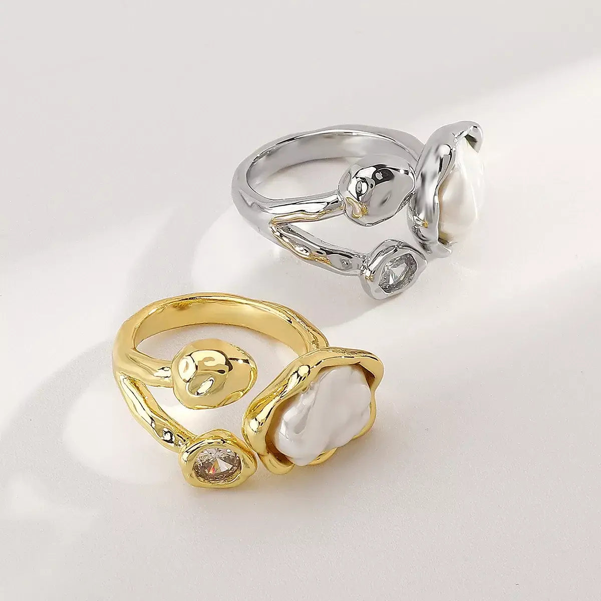 Irregular Pearl Open Ring - Trendsi - Flyclothing LLC