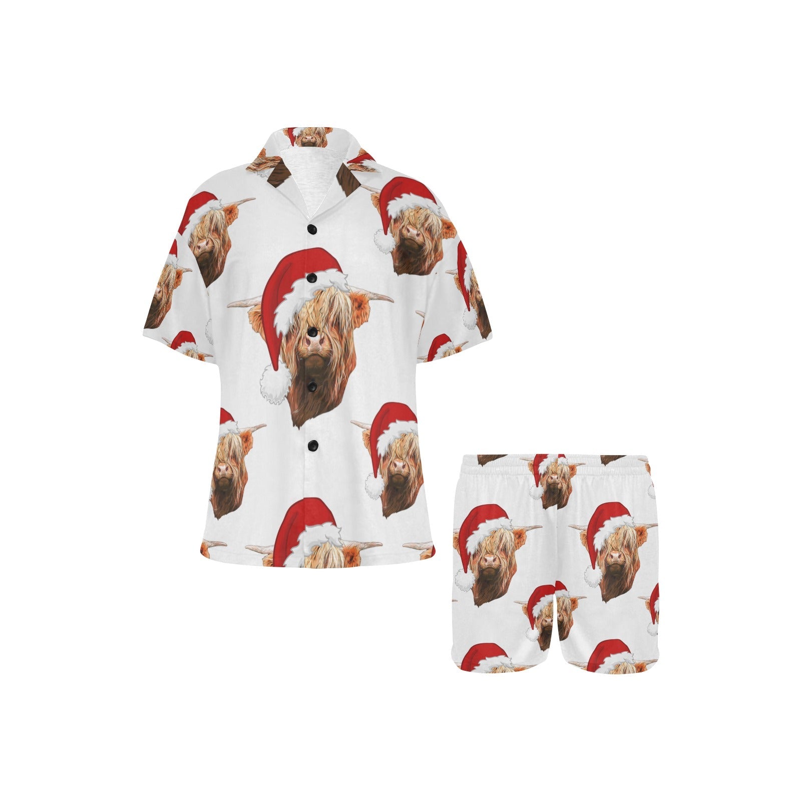 Baha Ranch Highland Christmas Cow Women's Western Pajama Set