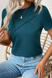 Round Neck Short Sleeve T-Shirt - Trendsi