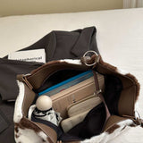 Cow Print Furry Tote Bag - Trendsi - Flyclothing LLC