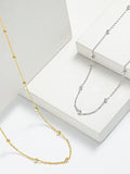 925 Sterling Silver Beaded Necklace - Trendsi