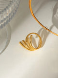 18K Gold-Plated Stainless Steel Irregular Open Ring - Trendsi