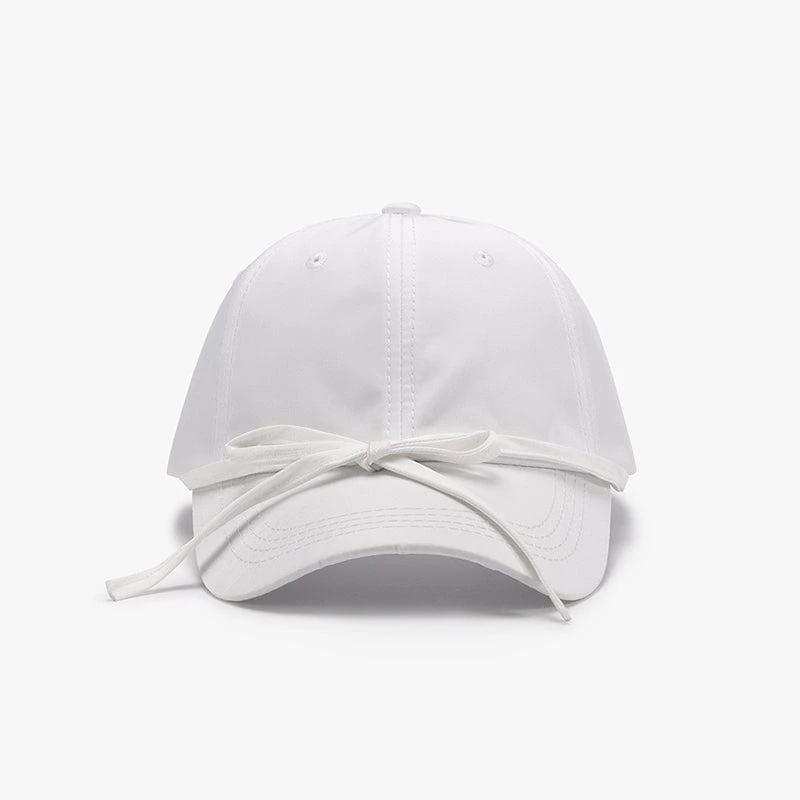 Tied Bow Cotton Baseball Cap - Trendsi - Flyclothing LLC